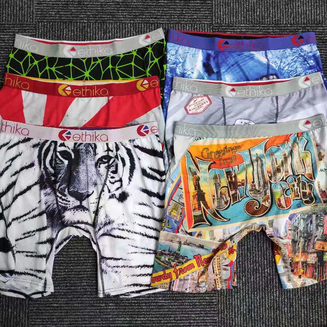 swimwears Ethika briefs men's unisex boxer shorts Breif pattern sports hip-hop rock consumer underwear skateboard street fashion stretch S-XL (random color) 369