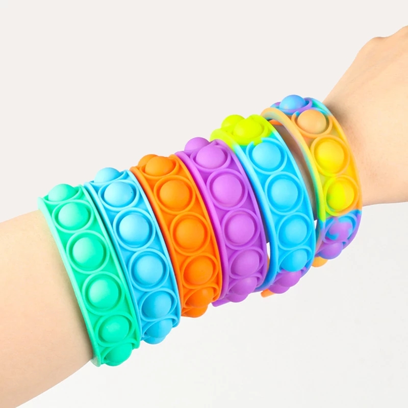 New Fidget Toys For Children Push Bubble Dimple Bracelet Decompression Toy Adults Anti Stress Reliever Sensory Kids Gift
New Fidget Toys For Children Push Bubble Dimple Bracelet Decompression Toy Adults Anti Stress Reliever Sensory Kids Gift