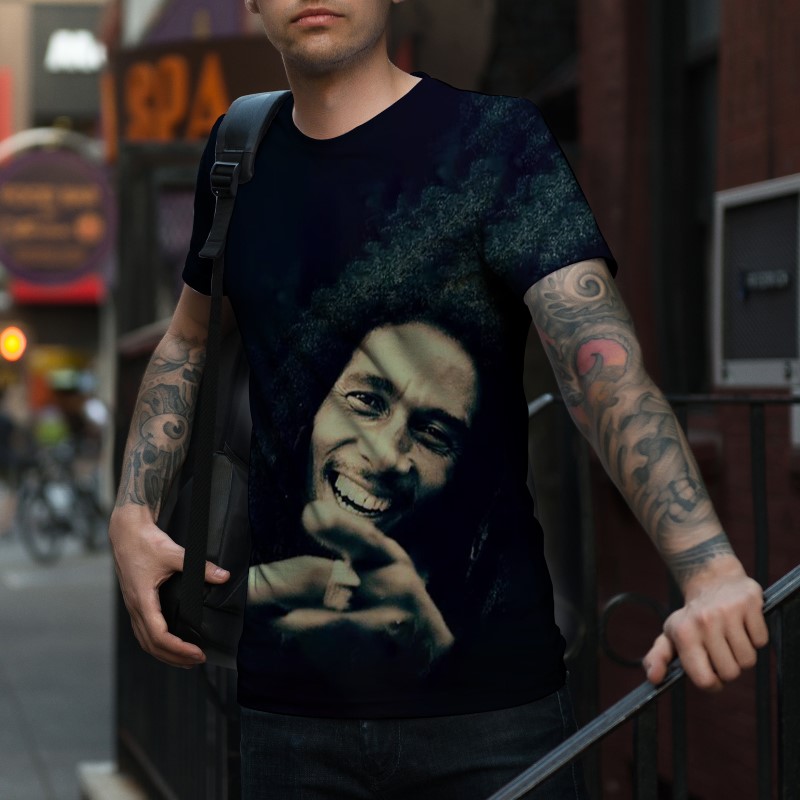 Original rock Bob Marley 3D printing evil smile male pattern T-shirt fashion and beautiful breathable daily party travel men's short sleeves, White;black
Original rock Bob Marley 3D printing evil smile male pattern T-shirt fashion and beautiful breathable daily party travel men's short sleeves, White;black