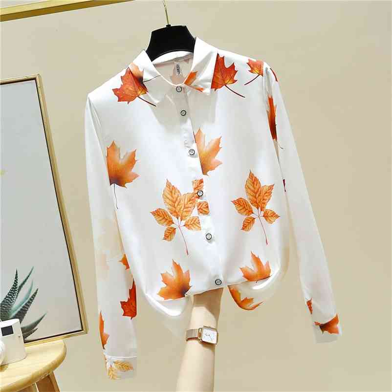 Autumn Korean Style Women's Turn Down Collar Long Sleeves Maple Leaf Print Shirt Office Ladies Blouse Shirts A4432 210519, Navy blue
Autumn Korean Style Women's Turn Down Collar Long Sleeves Maple Leaf Print Shirt Office Ladies Blouse Shirts A4432 210519, Navy blue