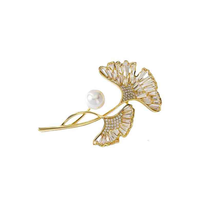 Regent Gingko Leaf Brooch High-end Women's Exquisite 2021 Fashion Pin Clothing Accessories