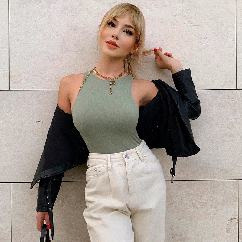 2021 summer solid sexy bodycon women bodysuits female 4 color green slim casual za bodysuit chic lady club short playsuits femme, White
2021 summer solid sexy bodycon women bodysuits female 4 color green slim casual za bodysuit chic lady club short playsuits femme, White