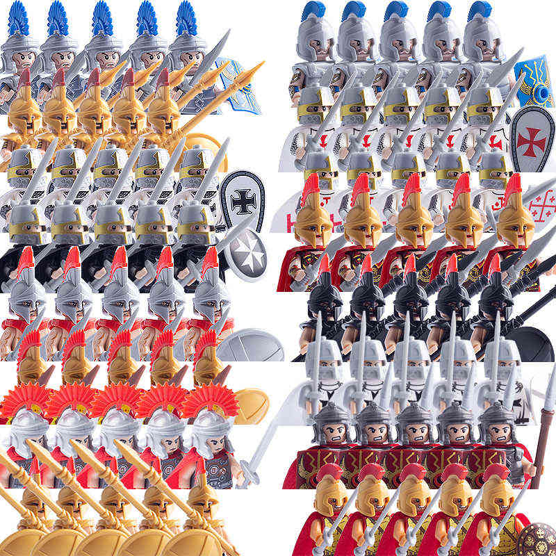 Medieval Military Sets Figures Building Blocks Helmets Soldier Parts Knight Weapons Roman Sword Accessories Toys for Children Y1124
Medieval Military Sets Figures Building Blocks Helmets Soldier Parts Knight Weapons Roman Sword Accessories Toys for Children Y1124