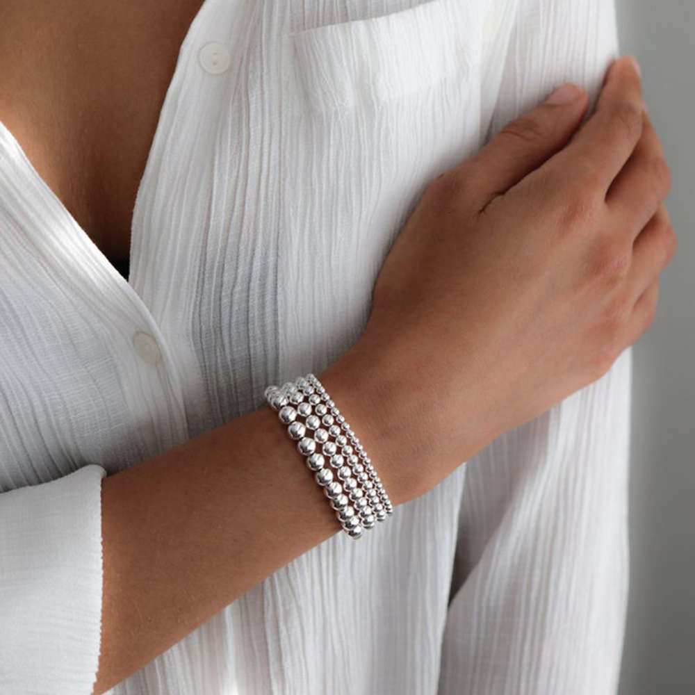 Wholale Lucky 14k Gold Filled Beads Beaded Stackable Bracelets Beaded Stretch Bracelet Minimalist7675073