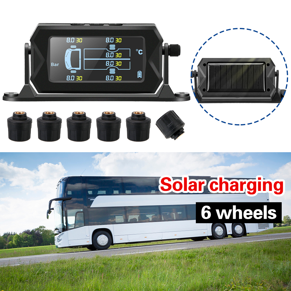 For Truck Car Smart Solar TPMS Tire Tyre Pressure Monitoring System with 6 External Sensors (0-8bar)
For Truck Car Smart Solar TPMS Tire Tyre Pressure Monitoring System with 6 External Sensors (0-8bar)