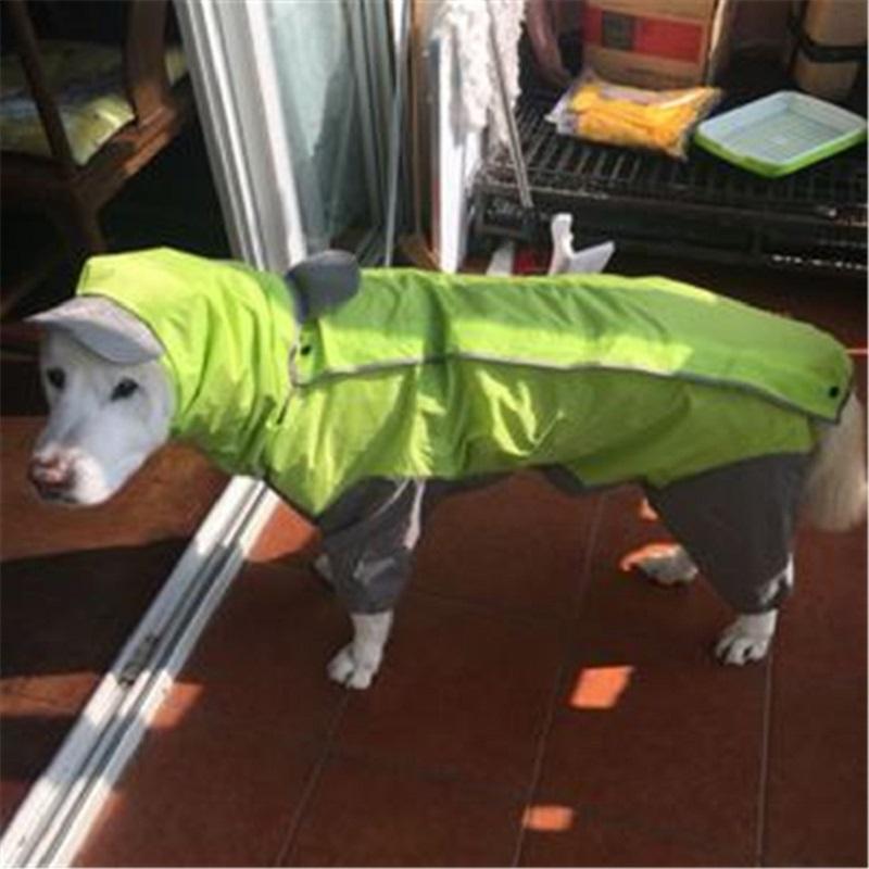 Dog Apparel Large Raincoat Clothes Waterproof Rain Jumpsuit For Big Medium Small Dogs Golden Retriever Outdoor Pet Clothing Coat