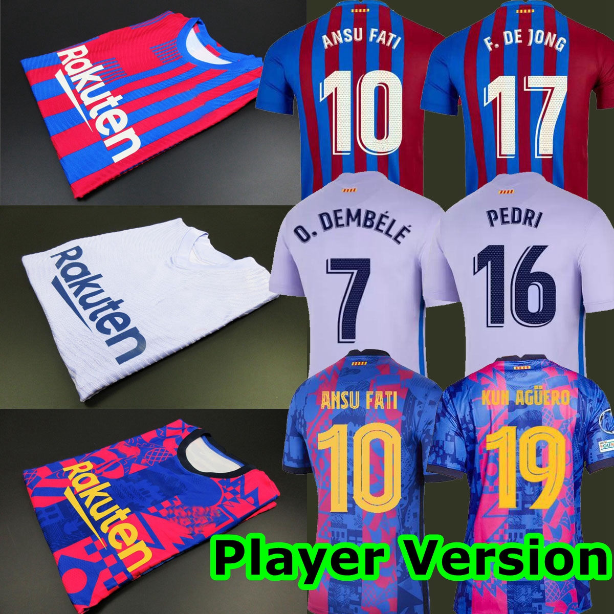 Player Version soccer jerseys ANSU FATI Camisetas de football O. DEMBÉLÉ 7 fc MEMPHIS PEDRI Kun Aguero BARCA 21 22 2021 2022 F. DE JONG DEST Home third jersey, 21-22 third man player
Player Version soccer jerseys ANSU FATI Camisetas de football O. DEMBÉLÉ 7 fc MEMPHIS PEDRI Kun Aguero BARCA 21 22 2021 2022 F. DE JONG DEST Home third jersey, 21-22 third man player