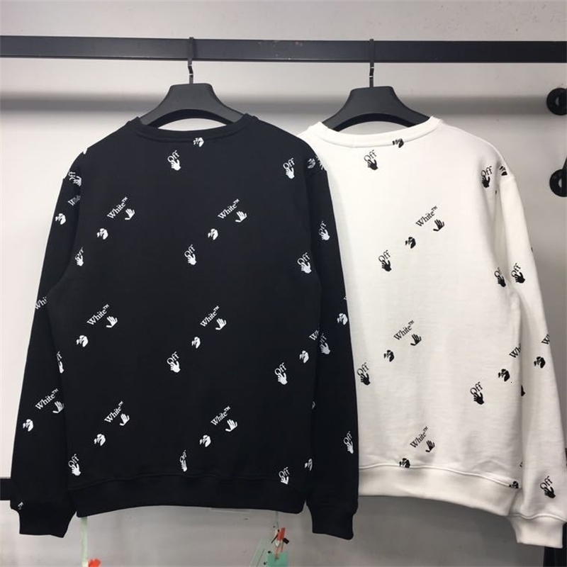 2021 spring and autumn new fashion brand ow hand print Pullover Sweater, Black
2021 spring and autumn new fashion brand ow hand print Pullover Sweater, Black