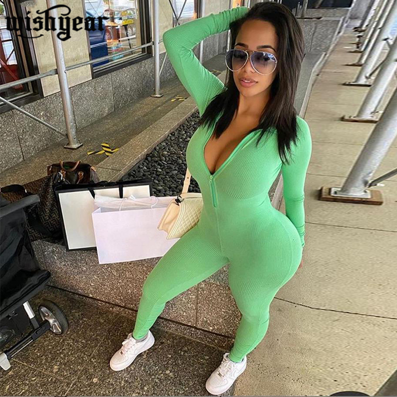 Wishyear Streetwear Solid Knitted Sexy Bodycon Jumpsuit Women Overalls Sport Long Sleeve Skinny Rompers Womens Pants Female, Black
Wishyear Streetwear Solid Knitted Sexy Bodycon Jumpsuit Women Overalls Sport Long Sleeve Skinny Rompers Womens Pants Female, Black