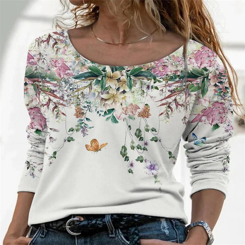 Gym Clothing 2021 Autumn Women T Shirts Flower 3D Printing Long Sleeve Fashion Loose Irregular Ladies Clothes Shirt Tops Round Collar, White;black
Gym Clothing 2021 Autumn Women T Shirts Flower 3D Printing Long Sleeve Fashion Loose Irregular Ladies Clothes Shirt Tops Round Collar, White;black