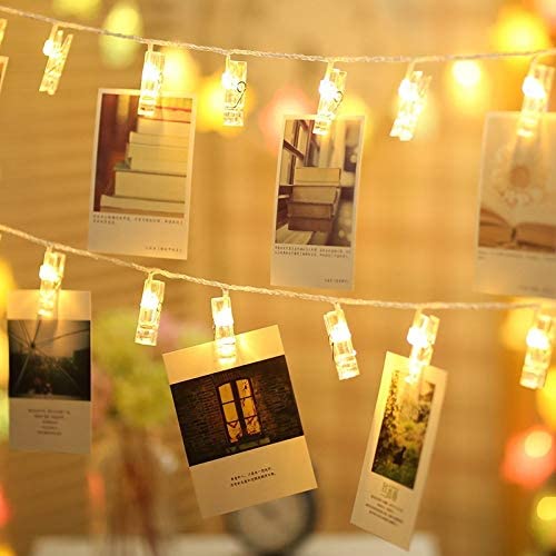 LED Photo String Lights with 20 50 Photo Clips Fairy Twinkle Lights 2M 5M 10M for Wedding Party Christmas Home Decoration Hanging Photos Cards and Art
