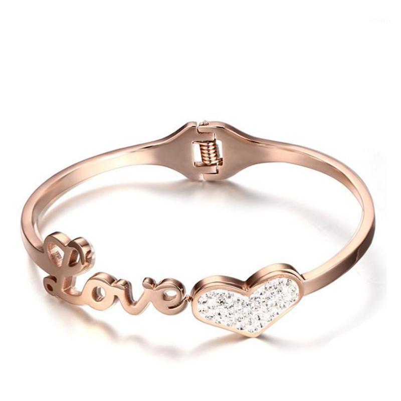 Fashion Titanium Steel Rose Gold LOVE Heart Bracelets Bangles For Women Heart-shaped Micro-rhinestone Bracelet Jewelry Gifts Bangle
Fashion Titanium Steel Rose Gold LOVE Heart Bracelets Bangles For Women Heart-shaped Micro-rhinestone Bracelet Jewelry Gifts Bangle