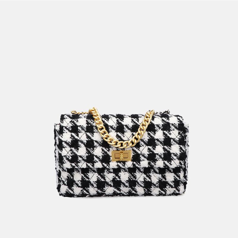 Evening Bags Houndstooth Chain Flap Shoulder For Women Plaid Korean Ladies Crossbody Bag Winter Female Purses And Handbags Small, Black white
Evening Bags Houndstooth Chain Flap Shoulder For Women Plaid Korean Ladies Crossbody Bag Winter Female Purses And Handbags Small, Black white