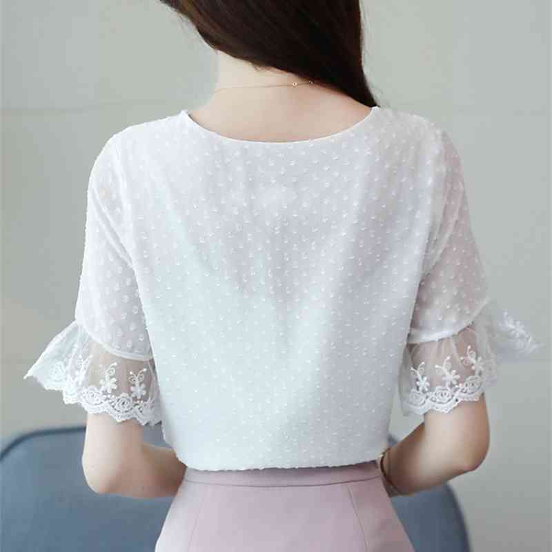 Fashion female blouses chiffon women shirt short sleeve summer ladies tops blusas 0274 40 210506