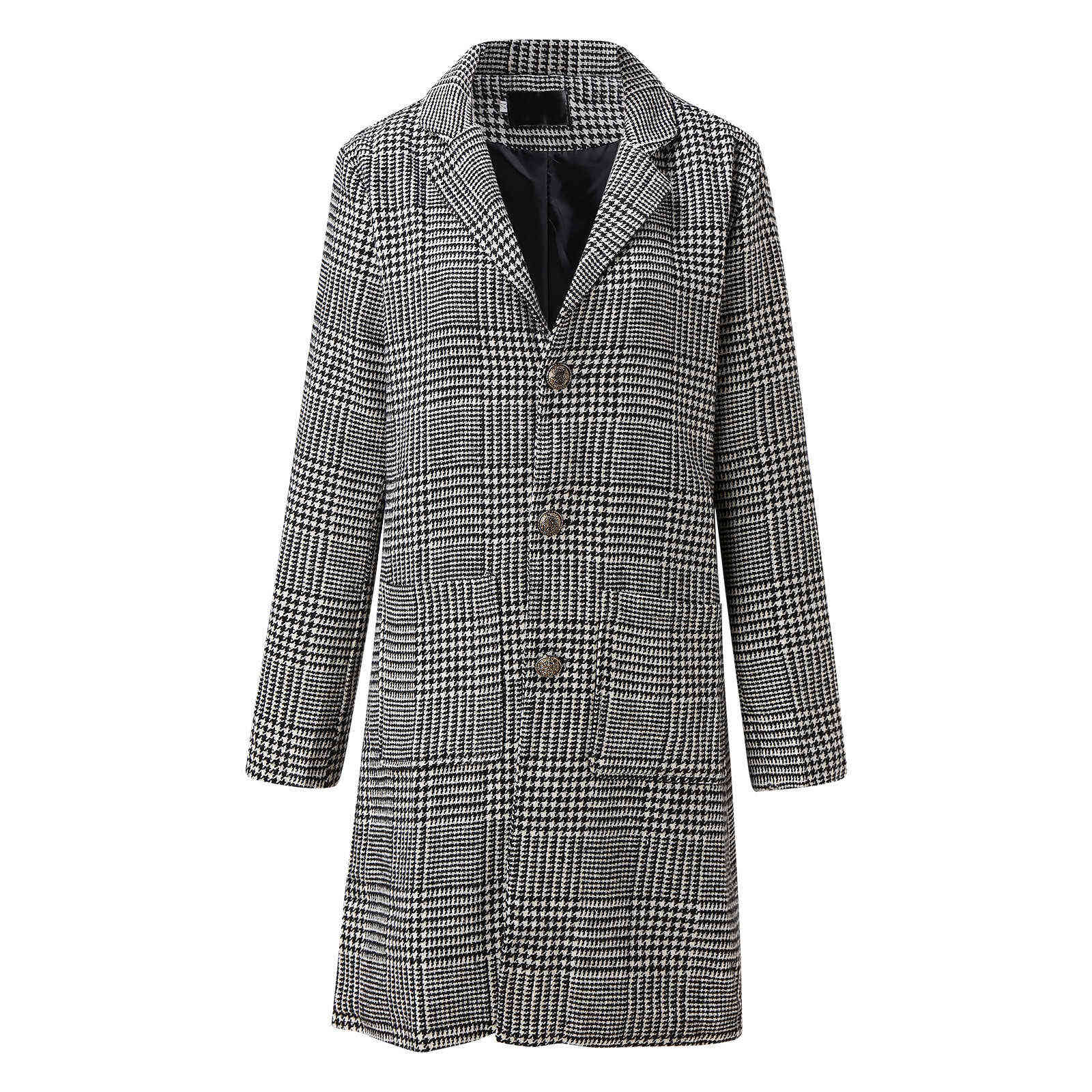 Winter Fashion England style Men's Woolen Coats Male Slim Long Jacket Boutique Plaid Slim Men's Trench Coat Jacket Plus Size 211122