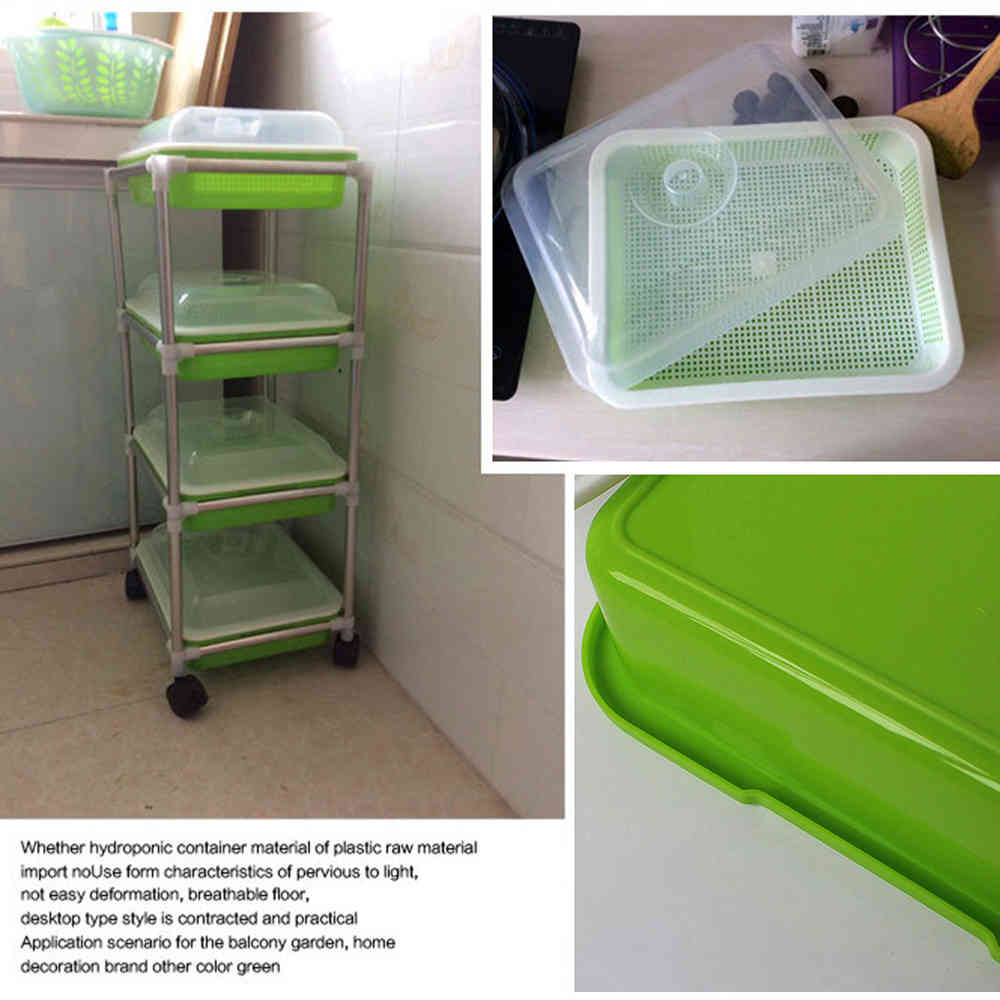 Insulation Tray Double Layer Encryption Seedling Tray Culture Beans Hydropinics Spourting Nursery Tray With Cover Storage Box