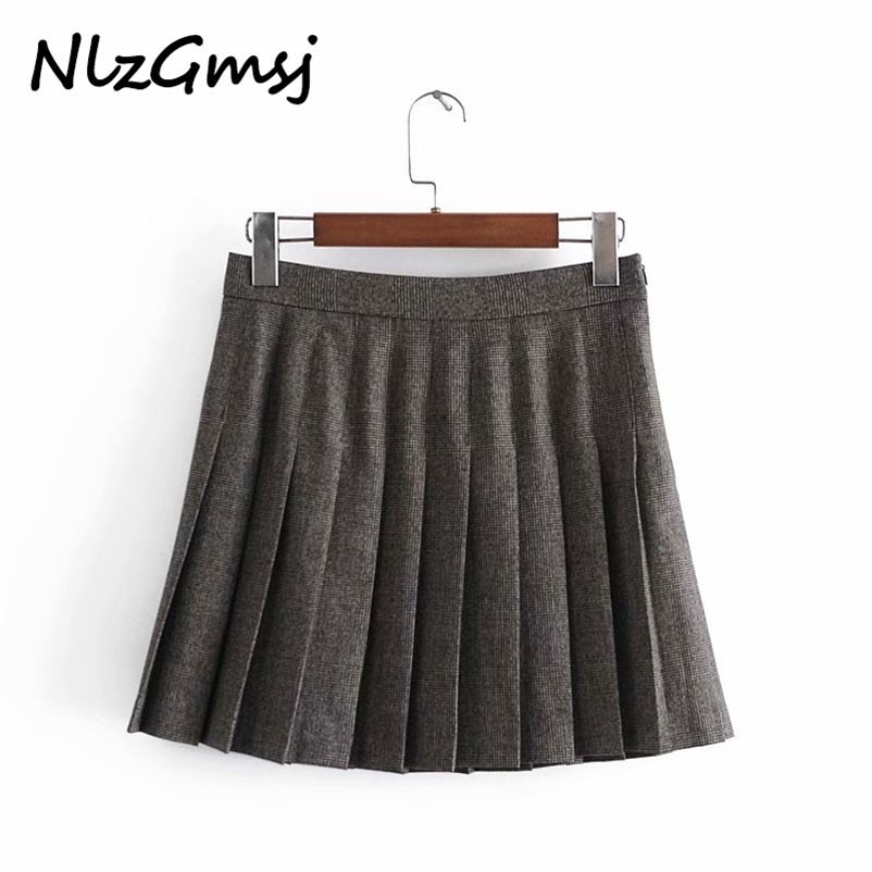 Skirt Fashion High Mini Plaid Woman Vintage Pleated With Zipper 210628, As picture
Skirt Fashion High Mini Plaid Woman Vintage Pleated With Zipper 210628, As picture