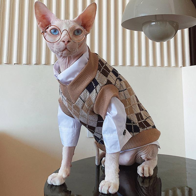 Cat Costumes Winter Warm Clothes For Sphynx Kitten College Style Vest And Shirt Sphints Clothing Sweater Sphinx Outfit Coat Fashion
Cat Costumes Winter Warm Clothes For Sphynx Kitten College Style Vest And Shirt Sphints Clothing Sweater Sphinx Outfit Coat Fashion