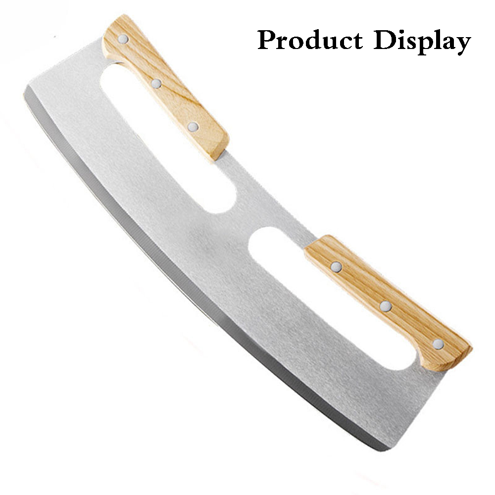 Stainless Steel cake Cutter tool Sharp Pizza Slicer Knives Chopper with Wooden handle Dough Accessories and Blade Cover4802434