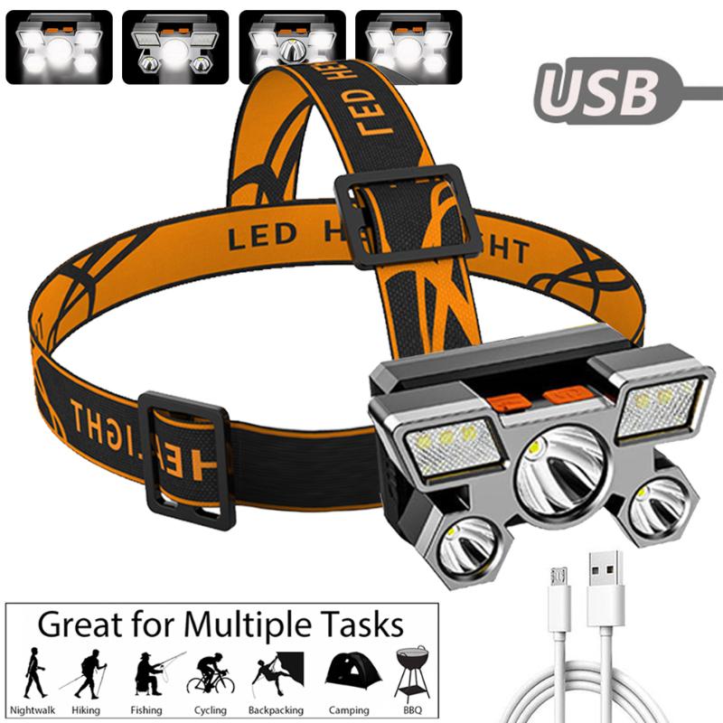 Headlamps Portable LED Headlight 5 Light Sources Ultra Bright Rechargeable Headlamp 4 Modes Waterproof Camping Torch Powerful Head Lamp
Headlamps Portable LED Headlight 5 Light Sources Ultra Bright Rechargeable Headlamp 4 Modes Waterproof Camping Torch Powerful Head Lamp