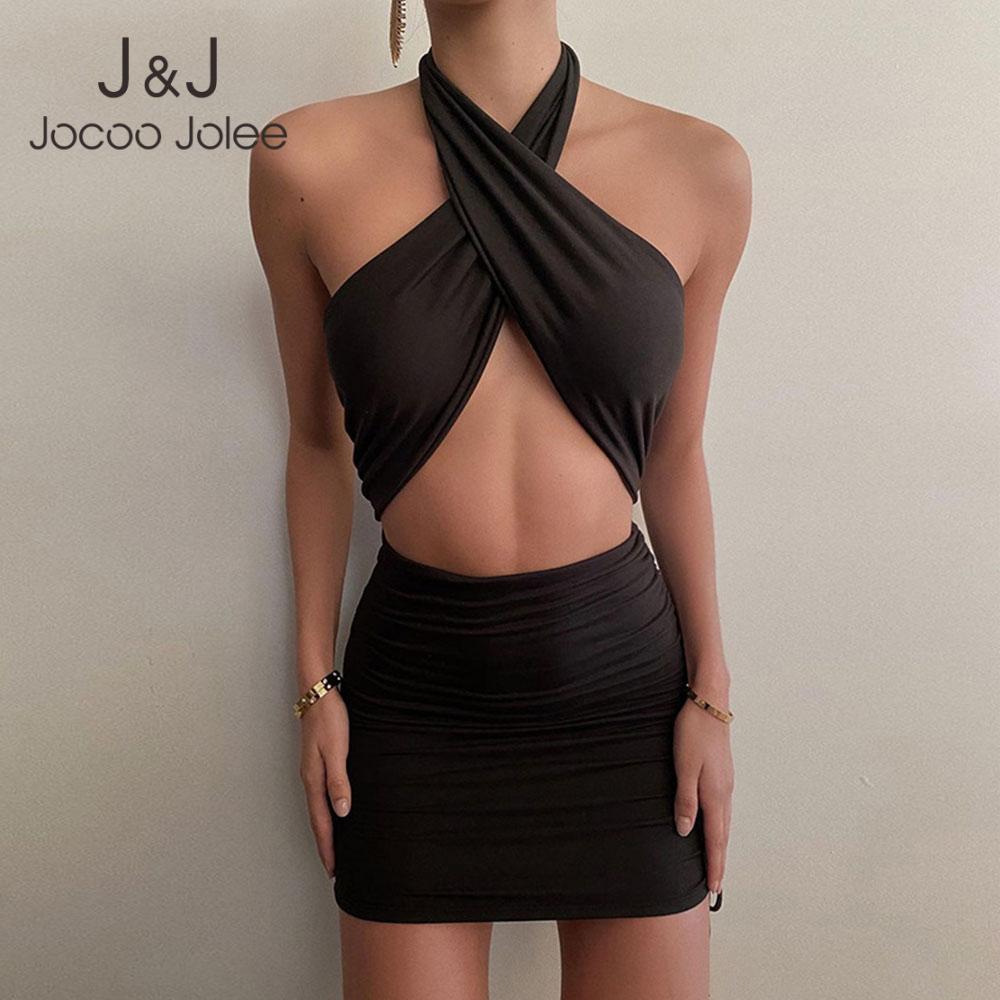 Jocoo Jolee Women Summer Pleated Skinny Buttocks Halter Backless Sexy Mini Dress Drawstring Hollow Out Solid Party Club 210518, Green
Jocoo Jolee Women Summer Pleated Skinny Buttocks Halter Backless Sexy Mini Dress Drawstring Hollow Out Solid Party Club 210518, Green