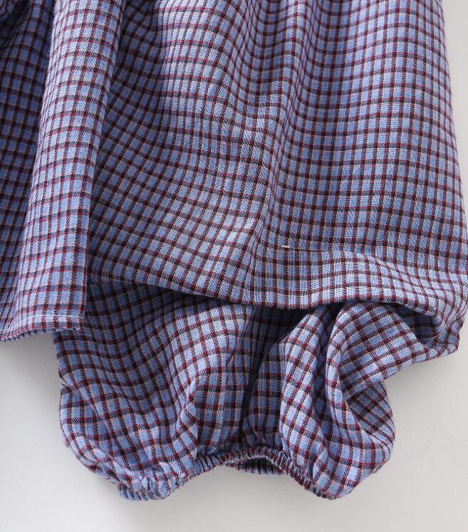 Spring Elastic Off Shoulder Gingham Check Plaid Women Shirt Holiday Big Lantern Sleeve Slim Ruched Waist Blouse BOHO Tops 210429
