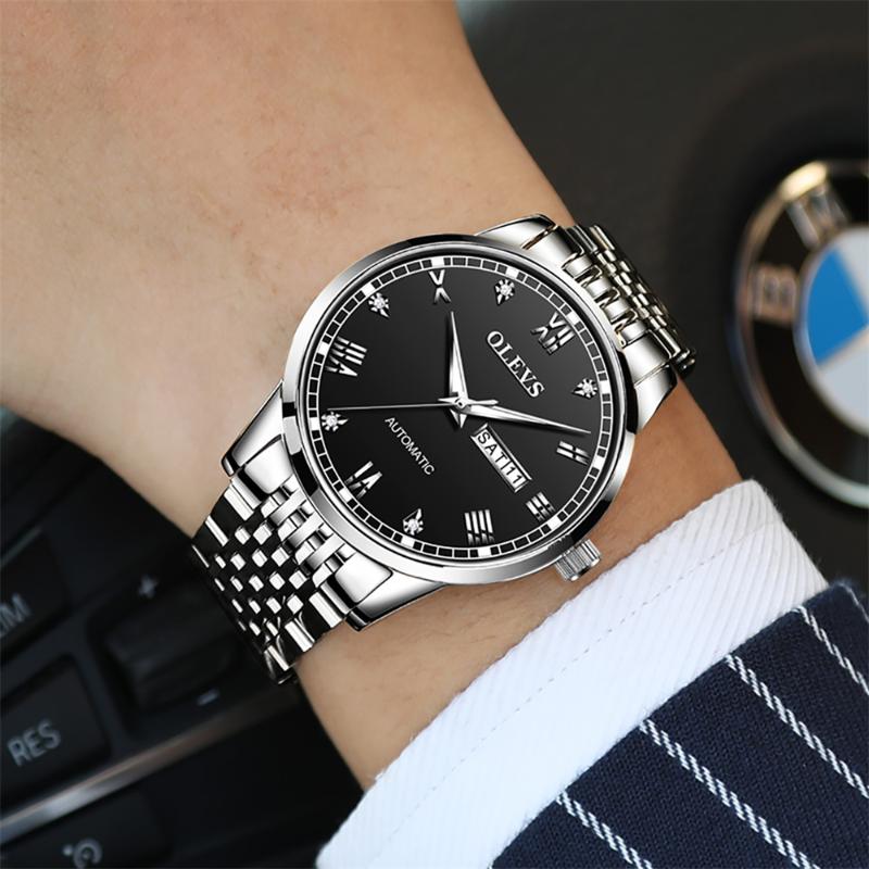 Wristwatches Men Mechanical Watch Top Waterproof Automatic Watches Fashion Classic Business Wristwatch For Reloj Hombre, White
Wristwatches Men Mechanical Watch Top Waterproof Automatic Watches Fashion Classic Business Wristwatch For Reloj Hombre, White