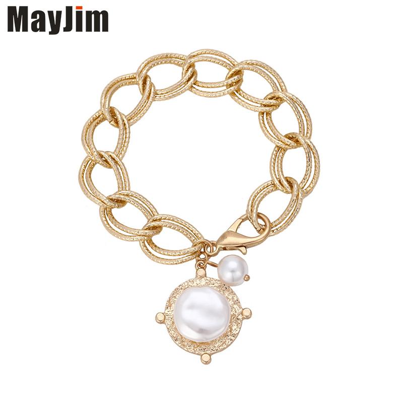 Bangle European American Simple Buckle Pearl Bracelet Womens Fashion Creative Hip Hop Metal Chain
Bangle European American Simple Buckle Pearl Bracelet Womens Fashion Creative Hip Hop Metal Chain