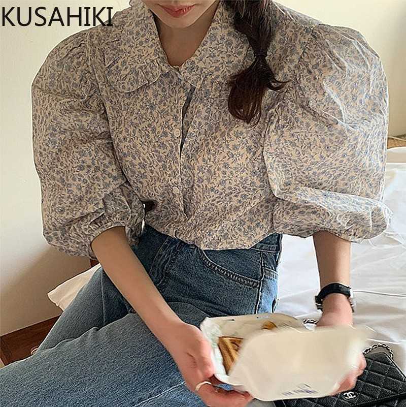 KUSAHIKI Korean Floral Elegant Blouse Shirt Causal Puff Sleeve Turn-down Collar Women Tops Summer Blusas De Mujer 6J071 210602, Photo color
KUSAHIKI Korean Floral Elegant Blouse Shirt Causal Puff Sleeve Turn-down Collar Women Tops Summer Blusas De Mujer 6J071 210602, Photo color