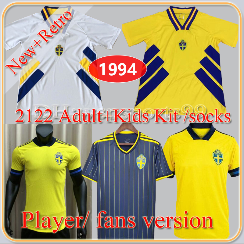 Retro 1994 Sweden National Team IBRAHIMOVIC FORSBERG Men Soccer Jerseys LARSSON EKDAL ISAK 2122 fans version Home Away Football Shirts Adult Short Sleeve+kids kit, 1994 home
Retro 1994 Sweden National Team IBRAHIMOVIC FORSBERG Men Soccer Jerseys LARSSON EKDAL ISAK 2122 fans version Home Away Football Shirts Adult Short Sleeve+kids kit, 1994 home