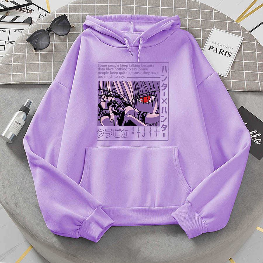 Anime Hoodie Hunter X Hunter Kurapika Men Long Sleeve Manga Kurapika HxH Devil Eye Hoodies Killua Zoldyck Devil Eye Hoody Y0804