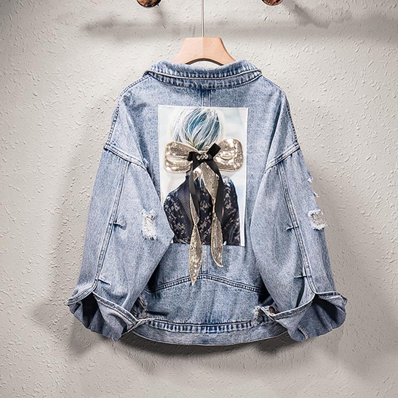 Women' Jackets Spring Autumn Denim Jacket Women Streetwear Patchwork Sequined Jeans Plus Size Basic Coats Outerwear Chaqueta Mujer, As pic
Women' Jackets Spring Autumn Denim Jacket Women Streetwear Patchwork Sequined Jeans Plus Size Basic Coats Outerwear Chaqueta Mujer, As pic