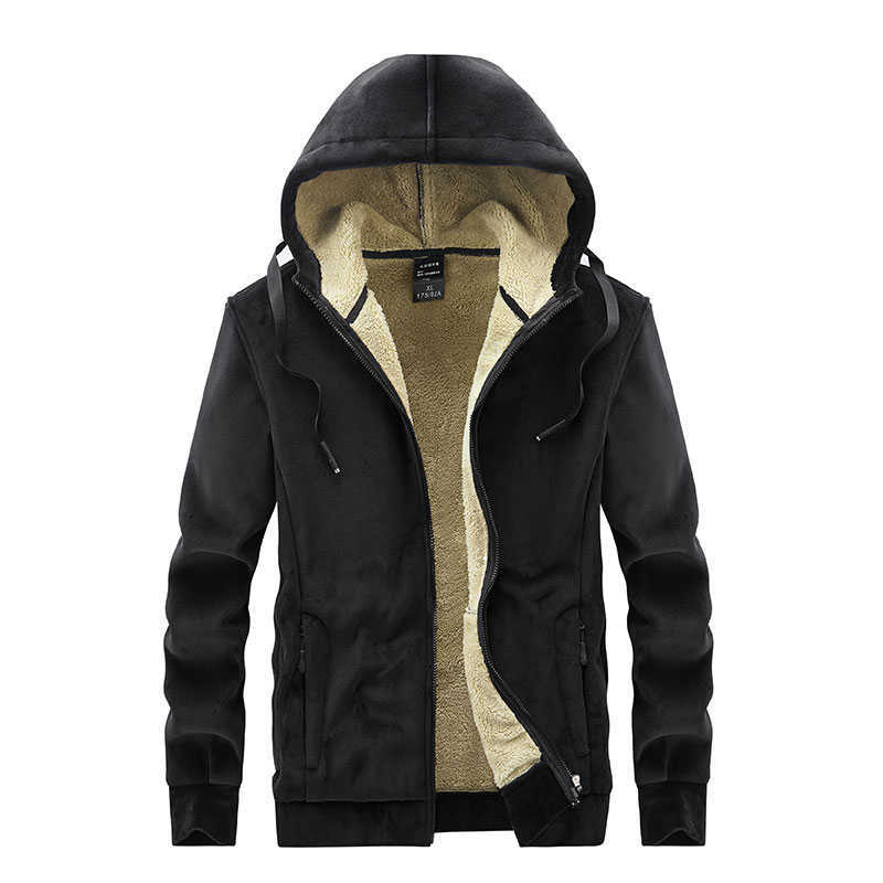 MANTLCONX Winter Mens Jacket Thicken Fleece Jackets Men Autumn Winter Coat Men Hooded Windbreak Outwear Oversize M-8XL 211014