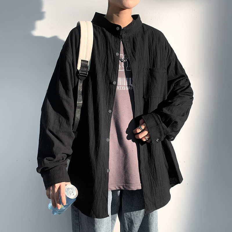 Hybskr Cotton Linen Men's Oversized Shirts Streetwear Man Stand Up Collar Shirt Male Casual Long Sleeve Blouses Tops 210721, Black
Hybskr Cotton Linen Men's Oversized Shirts Streetwear Man Stand Up Collar Shirt Male Casual Long Sleeve Blouses Tops 210721, Black