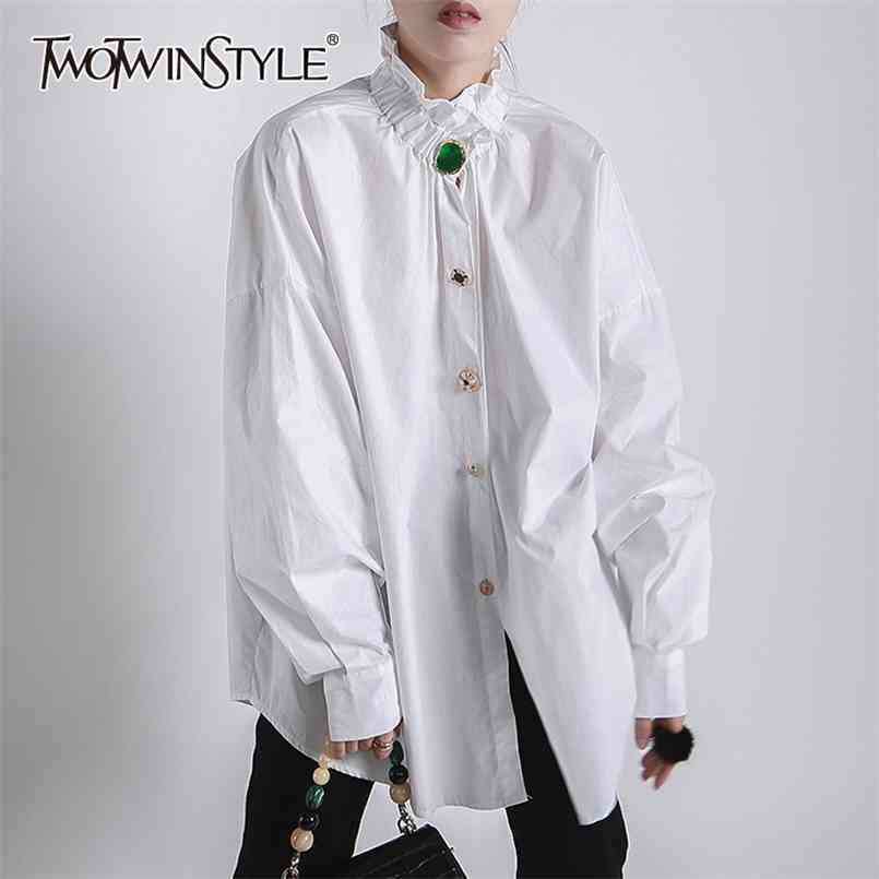White Diamonds Button Shirt For Women Lapel Collar Long Sleeves Loose Oversized Shirts Female Fashion 210524, Black
White Diamonds Button Shirt For Women Lapel Collar Long Sleeves Loose Oversized Shirts Female Fashion 210524, Black