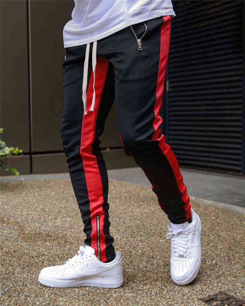 Mens Joggers Casual Pants Fitness Men Sportswear Tracksuit Bottoms Skinny Sweatpants Trousers Black Gyms Jogger Track Pants 211112