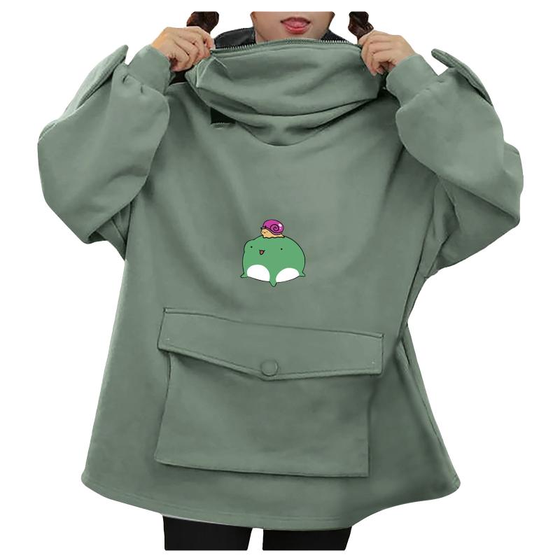 Women's Hoodies & Sweatshirts Autumn Winter Oversized Womens Girls Kawaii Frog Print Hooded Zipper Mouth Hoodie Sweatshirt With Large Pocket, Black
Women's Hoodies & Sweatshirts Autumn Winter Oversized Womens Girls Kawaii Frog Print Hooded Zipper Mouth Hoodie Sweatshirt With Large Pocket, Black