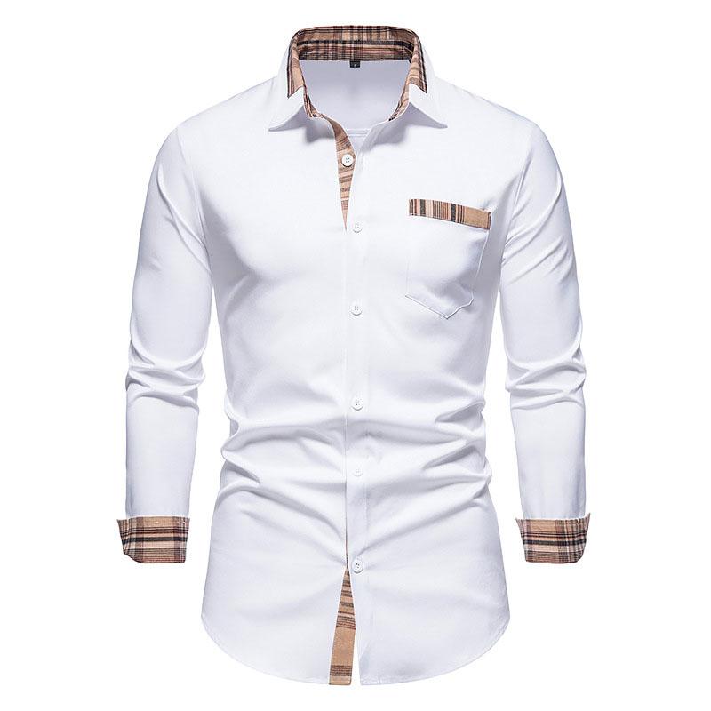 Men' Casual Shirts Mens Long Sleeve Dress Hipster Plaid Button Up Shirt Men Chemise Solid Color Business Social With Pocket, White
Men' Casual Shirts Mens Long Sleeve Dress Hipster Plaid Button Up Shirt Men Chemise Solid Color Business Social With Pocket, White