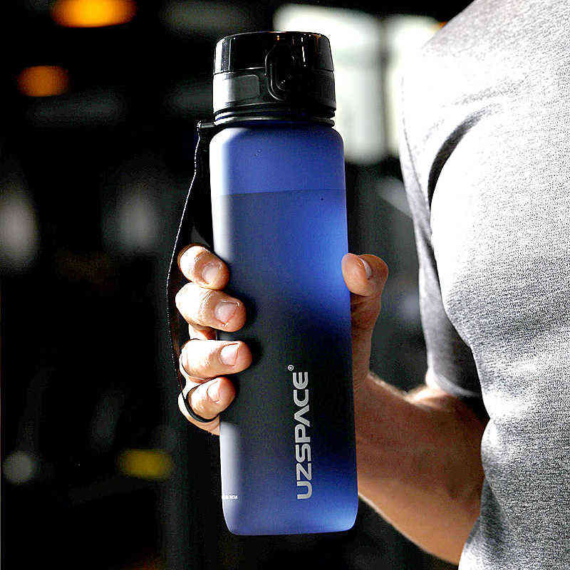 UZSPACE Sport Water Bottle 800ml 1000ml BPA Free Leakproof Reusable Tritan for Fitness Lightweight Sustainable 211122 - view 5