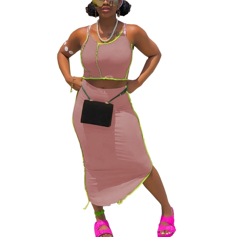Two Piece Set For Women Skirts Sexy Club Outfits Sleeveless Tank Crop Top And Bodycon Casual Dress Summer Black Girl 210525, Orange
Two Piece Set For Women Skirts Sexy Club Outfits Sleeveless Tank Crop Top And Bodycon Casual Dress Summer Black Girl 210525, Orange