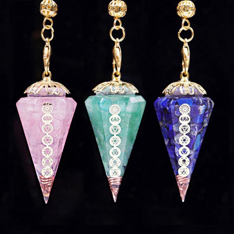 Charms Chakra Crystal Orgonite Reiki Pendulum Natural Stone Amulet Healing Energy Meditation Hexagonal Pendanr For Women Jewelry, Bronze;silver
Charms Chakra Crystal Orgonite Reiki Pendulum Natural Stone Amulet Healing Energy Meditation Hexagonal Pendanr For Women Jewelry, Bronze;silver