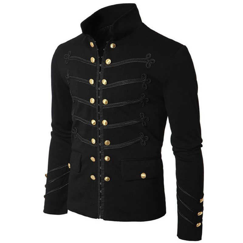 2021 Vintage Mens Gothic Steampunk Military Parade Jacket Slim Fit Tunic Rock Black Army Coat Long Sleeve Men Plus Size Jackets X0621
2021 Vintage Mens Gothic Steampunk Military Parade Jacket Slim Fit Tunic Rock Black Army Coat Long Sleeve Men Plus Size Jackets X0621
