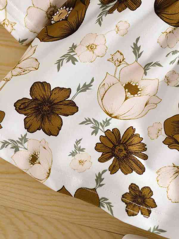 Baby Floral Print Statement Collar Dress SHE