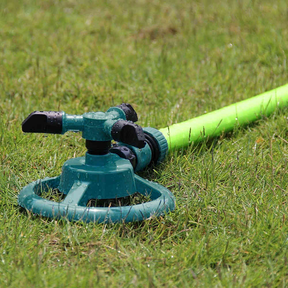 Rotary garden sprinkler 3-arm automatic mounting hose garden sprinkler lawn irrigation system spinning 360 degrees