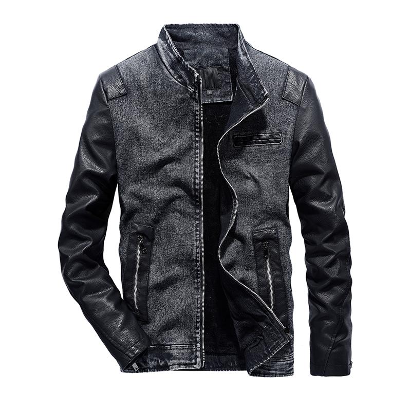 Men's Jackets Autumn Men Jacket Leather Sleeve Coat Patchwork Denim Streetwear Thick Warm Winter Outwear, Black;brown
Men's Jackets Autumn Men Jacket Leather Sleeve Coat Patchwork Denim Streetwear Thick Warm Winter Outwear, Black;brown