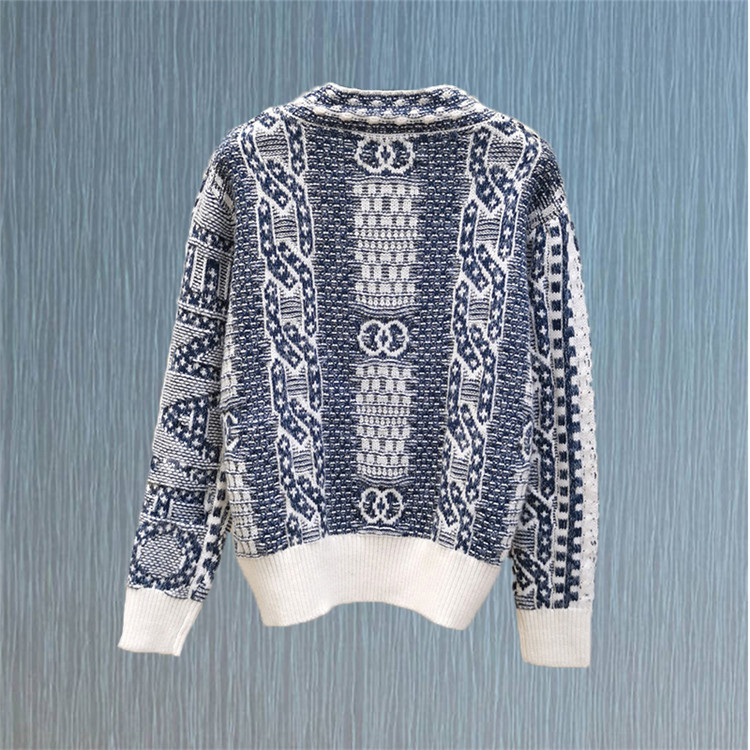 new fashion catwalk knit pullover V-neck long-sleeved sweater casual loose coat sweater