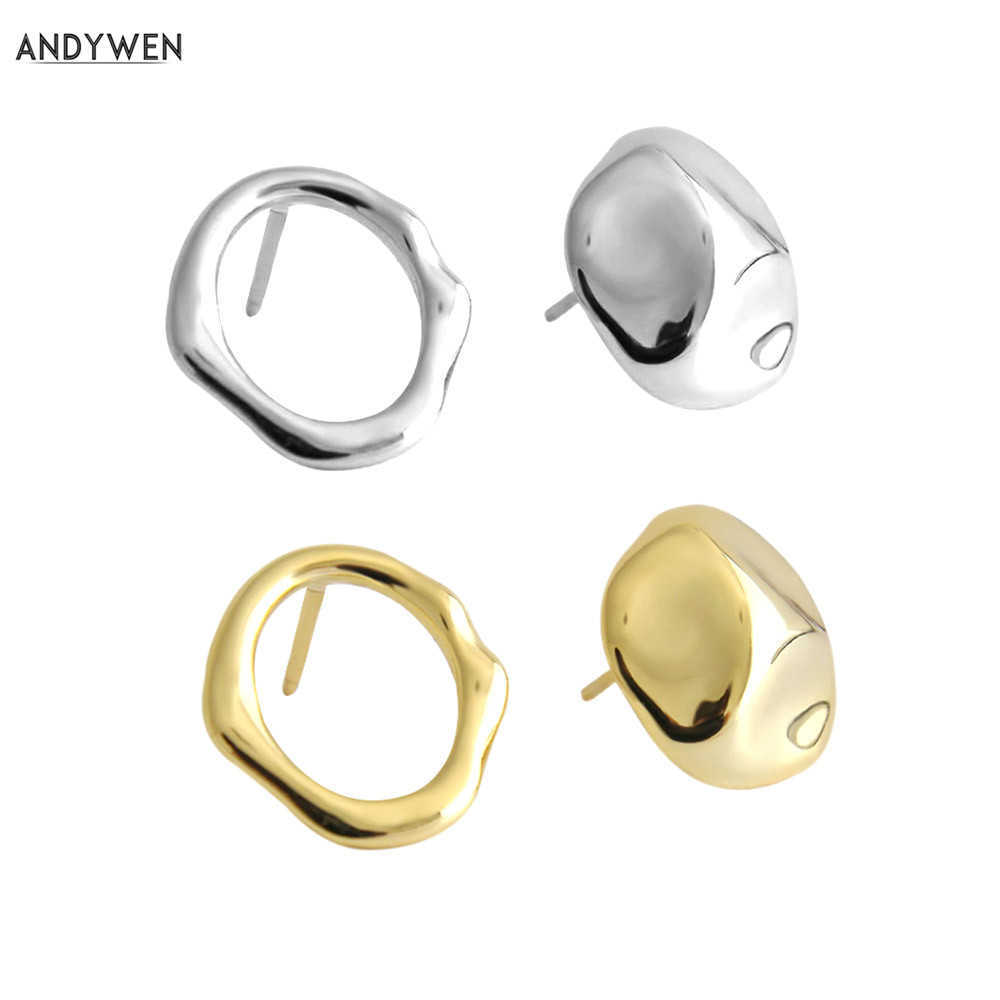 ANDYWEN 925 Sterling Silver Gold Plain Big Circle Stud Earring Irregular Luxury Women Fine Jewelry Rock Punk Party Gift 210608
ANDYWEN 925 Sterling Silver Gold Plain Big Circle Stud Earring Irregular Luxury Women Fine Jewelry Rock Punk Party Gift 210608