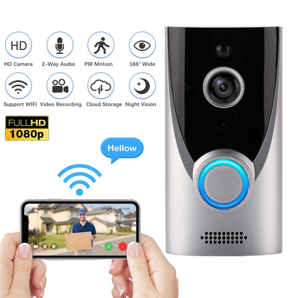 1080P M16 WIFI Doorbell Security Camera Wireless 2MP HD Video Audio Intercom Door Bell IR Night Vision Cloud Storage