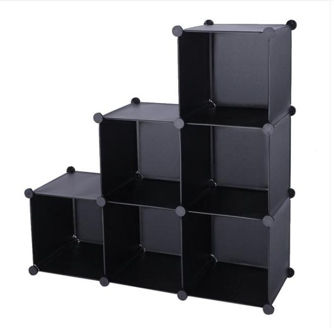 2022 Cube Storage 6-Cube Closet Organizer Shelves DIY Cabinet Black Boxes & Bins Organization