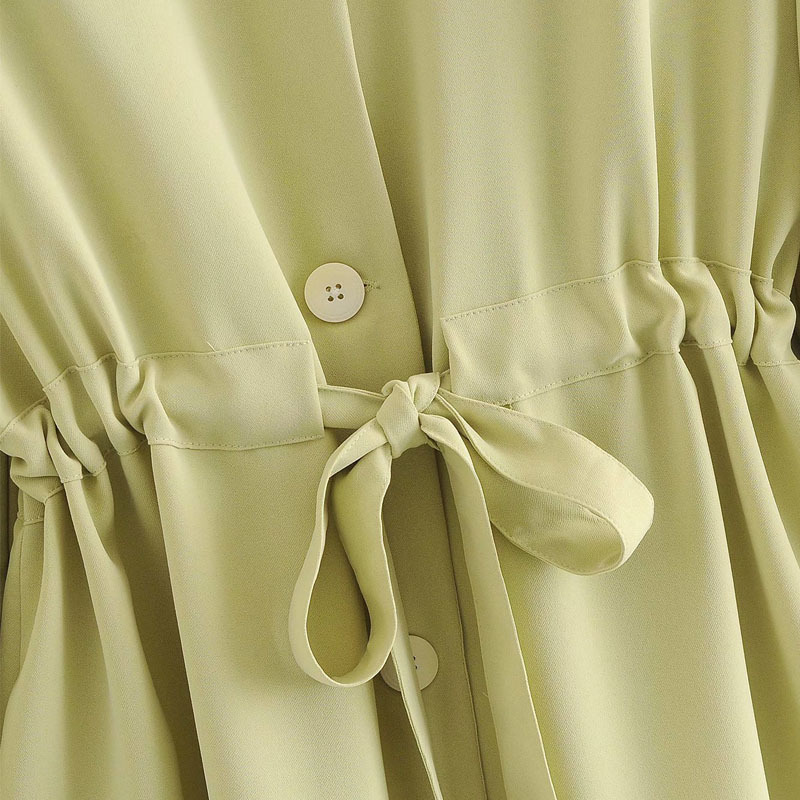 Korean Version Draw Back Belted Loose and Thin Single-breasted Chic Female Jacket Harajuku Simplicity Fashion Women's Coat 210507